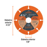 DISCO DE DIAMANTE, 4-1/2" CORTE METAL