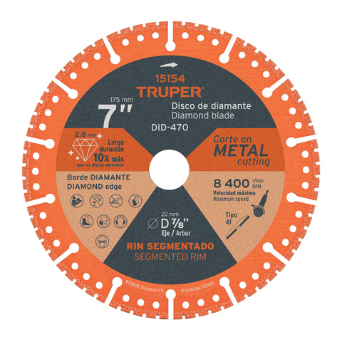DISCO DE DIAMANTE 7" CORTE METAL