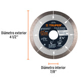 DISCO DE DIAMANTE, 4-1/2" CORTE PORCELANATO
