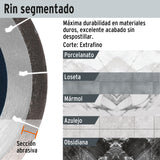 DISCO DE DIAMANTE, 4-1/2" CORTE PORCELANATO
