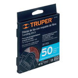 DISCO DE LIJA 4-1/2',RESP FIBRA,GRANO 50 POR CAJA C/5 PZ