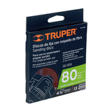 DISCO LIJA 4',FIBRA,GRANO 80 POR CAJA C/5 PZ