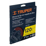 DISCO DE LIJA 7',C/RESP FIBRA,GRANO 120 POR CAJA C/5 PZ