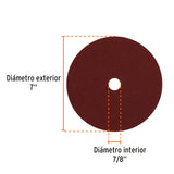 DISCO DE LIJA 7',C/RESP FIBRA,GRANO 120 POR PIEZA