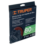 DISCO LIJA 7',FIBRA,GRANO 80 POR CAJA C/5 PZ