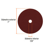 DISCO LIJA 7',FIBRA,GRANO 80 POR PIEZA