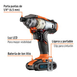 DESTORNILLADOR DE IMPACTO 1/4 DE 20V UNA BAERIA ION LITIO
