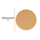 DISCOS DE LIJA P/MADERA 6" GRANO 120, VELCRO, S/PERF. 5 PZ