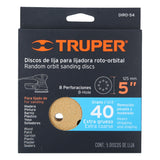 DISCO DE LIJA ROTO ORBITAL 5', GRANO 40, 8 ORIFICIOS