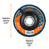 DISCO LAMINADO, 4-1/2', GRANO 40, CENTRO 7/8'