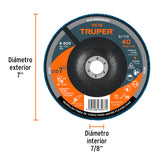 DISCO LAMINADO, 7', GRANO 40, CENTRO 7/8'
