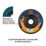 DISCO 4 1/2 LAMINADO RESP PLASTICO, GRANO 120, CENTRO 7/8, TRUPER