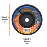 DISCO 7' LAMINADO RESPALDO PLASTICO GRANO 120 CENTRO 7/8'