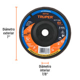 DISCO 7' LAMINADO RESPALDO PLASTICO GRANO 60 CENTRO 7/8'