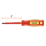 DESARMADOR DIELICTRICO DE CRUZ 3/16' X 3', TRUPER