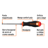 DESARMADOR PLANO 3/16'X4' MANGO BICOLOR