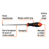 DESARMADOR PLANO 3/8' X 8' MANGO COMFORT GRIP, TRUPER