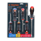 JUEGO DE 6 DESARMADORES MANGO COMFORT GRIP