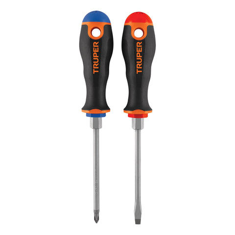 DUO DE DESARMADORES 3/16X4 MANGO COMFORT GRIP, TRUPER