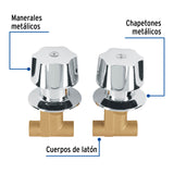 JGO 2 LLAVES EMPOTRAR SOLDABLES C/MANERALES METALICOS,BASIC