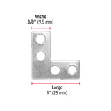 ESCUADRA CANTONERA, 1" X 1"