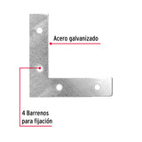 ESCUADRA CANTONERA, 2-1/2" X 2-1/2" POR PIEZA