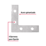 ESCUADRA CANTONERA, 2" X 2" POR BOLSA C/24 PZ