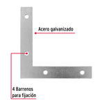 ESCUADRA CANTONERA, 3-1/2" X 3-1/2" POR PIEZA