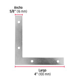 ESCUADRA CANTONERA, 4" X 4"