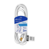 EXTENSISN ELICTRICA DOMISTICA 3 M BLANCA CON CLAVIJA RECTA