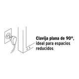 EXTENSISN DOMISTICA ATERRIZADA 3 M BLANCA CON CLAVIJA PLANA
