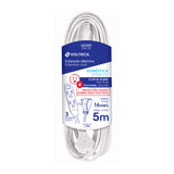 EXTENSISN DOMISTICA ATERRIZADA 5 M BLANCA CON CLAVIJA PLANA