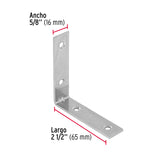 ESCUADRA ESQUINERA, 2-1/2" X 2-1/2" POR BOLSA C/24 PZAS