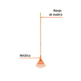 ESCOBA METALICA DE 15 DIENTES C/MANGO