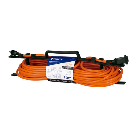 EXTENSISN ELICTRICA USO RUDO 15 M 2X16 AWG PARA 1 CLAVIJA