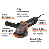 ESMERILADORA ANGULAR 4-1/2' 750 W, ERGO-PRO, TRUPER