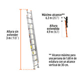 ESCALERA DE EXTENSIÓN, 20', TIPO II