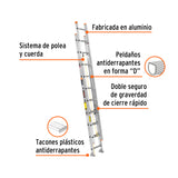 ESCALERA DE EXTENSIÓN, 20', TIPO II