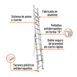 ESCALERA DE EXTENSIÓN, 24', TIPO II