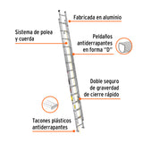 ESCALERA DE EXTENSIÓN, TIPO LLL, 28 ESCALONES