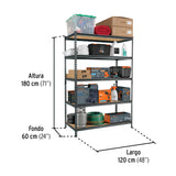 ESTANTE METALICO 5 REPISAS MDF 183X61X122 CAPACIDAD 60 KG