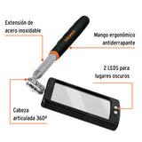 ESPEJO RECTANGULAR TELESCSPICO DE INSPECCISN C/LUZ LED,5X9CM