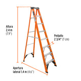 ESCALERA DE TIJERA TIPO2, 7 PELDAÑOS, FIBRA DE VIDRIO TRUPER