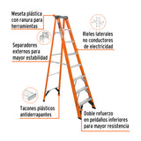 ESCALERA DE TIJERA TIPO2, 7 PELDAÑOS, FIBRA DE VIDRIO TRUPER