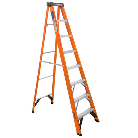 ESCALERA DE TIJERA TIPO2, 7 PELDAÑOS, FIBRA DE VIDRIO TRUPER