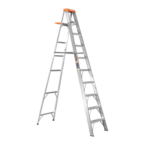 ESCALERA DE TIJERA TIPO II, 9 ESCALONES, CON BANDEJA