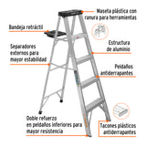 ESCALERA DE TIJERA TIPO 3, 4 ESCALONES