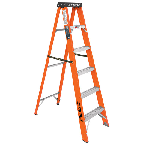 ESCALERA DE TIJERA TIPO III, 5 PELDAÑOS, FIBRA DE VIDRIO
