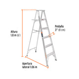 ESCALERA DE TIJERA 100% ALUMINIO TIPO LL 5 PELDAQOS, TRUPER