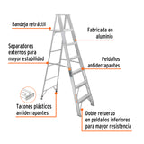 ESCALERA DE TIJERA 100% ALUMINIO TIPO LL 6 PELDAQOS, TRUPER